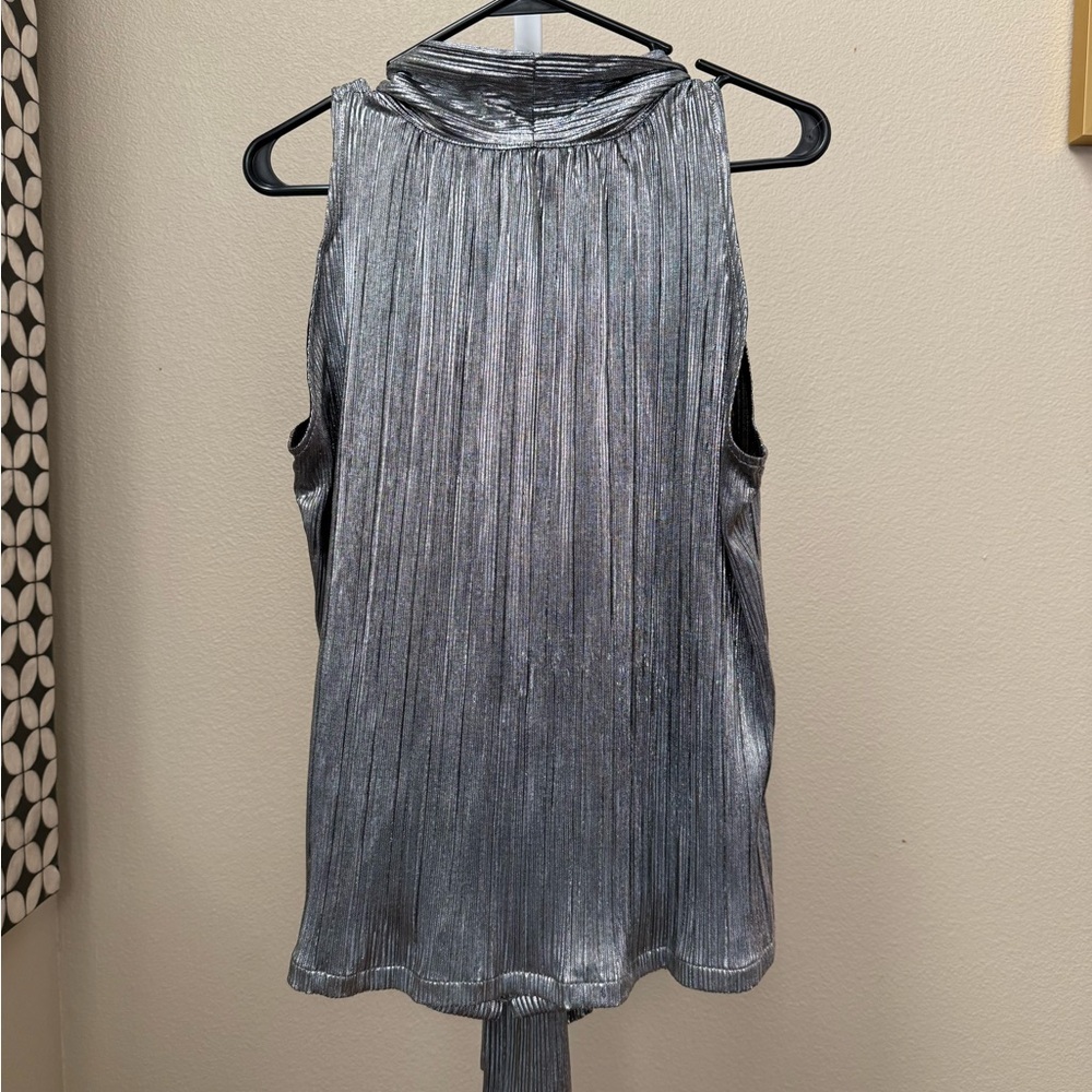 Buru metallic sleeveless bow blouse size XS - Picture 2 of 4